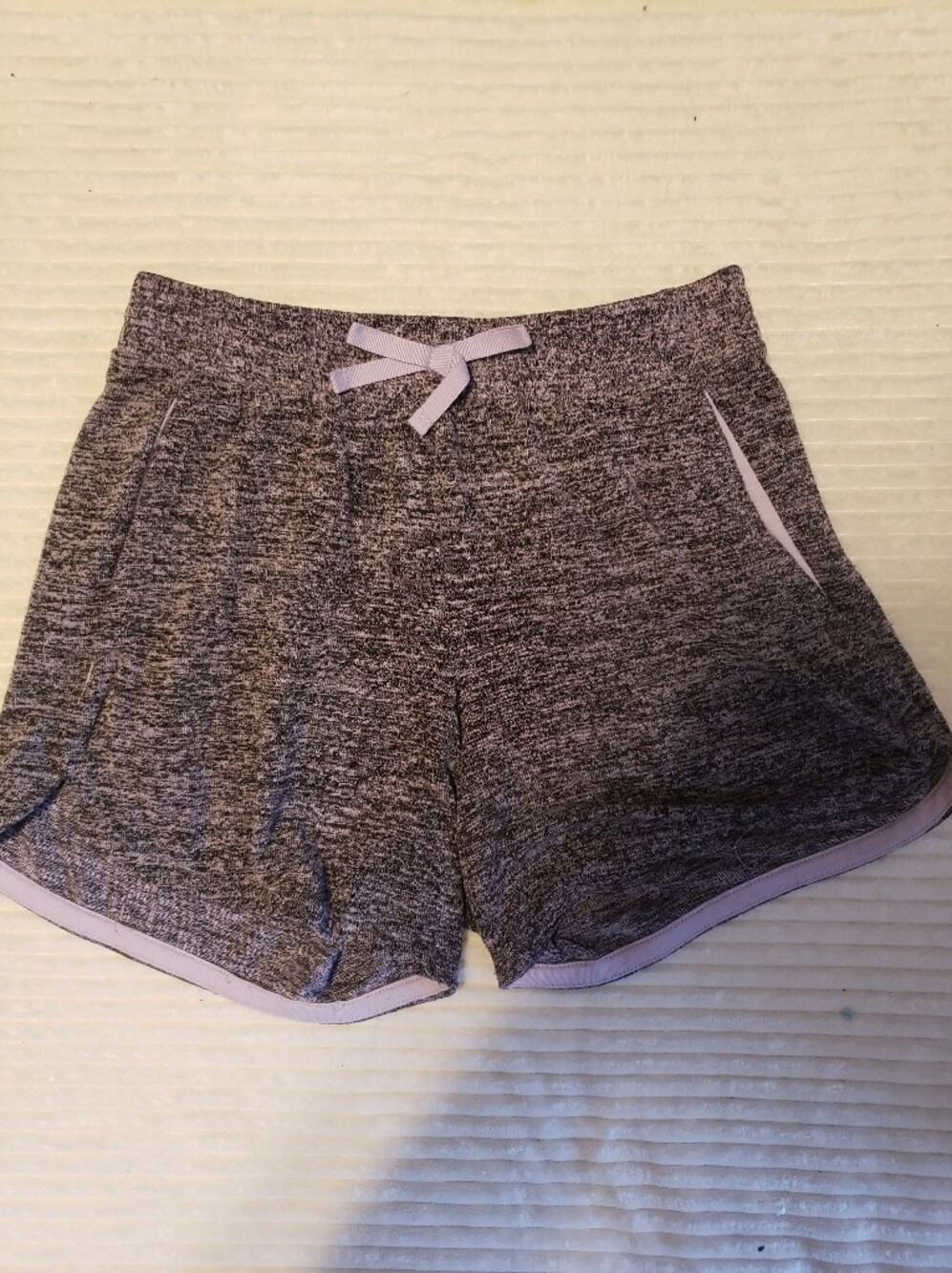 Champion Soft Heathered Gray & Purple Lounge Shorts 10/12